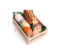 Erzi Set Di Salumi 9 Pezzi In Legno, Per Il Negozio E La Cucina Dei Bambini