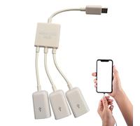 ERZU USB Multiport Hub | Hub 3 in 1 USB Multiport | Hub dati USB multifunzione bianco compatibile con la maggior parte dei telefoni Android, tablet, computer