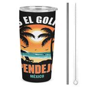 Es El Golfo Pendejo Mexico Beach Sunset Bicchiere termico in acciaio inossidabile da 20 once, tazza da viaggio per auto a doppia parete sottovuoto con coperchio e cannuccia per uomini e donne, regali
