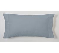 ES-TELA - Coppia di federe per cuscini - 100% cotone - 144 fili - Dimensioni e colori assortiti 45x125 cm. acciaio