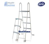 ES1213 SCALETTA SICUREZZA CM 132 4 GRADINI + PIATTAFORMA GRE PISCINA FUORITERRA