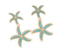 Esagerato Colore Blu Cinque Petali Orecchini Fiore Stelle Marine Pendente Orecchini Piercing Partito Indossare Accessori Gioielli Cinque Petali Fiore