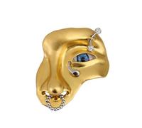 Esagerato Vintage Mezza Viso Spilla Lega Pin Moda Cappotto Risvolto Orchi Abbigliamento Gioielli Risvolto Per Ragazze Donne Carino Per Display Abbigliamento Accessori Compleanno Natale Festival Regalo