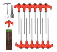 Esagonale Fluorescent Peg - Outdoor Tent Spiral Fluorescent Peg Thread Set | Ground Stakes for Tarp | Camping Stakes | Fluôrescent Stable Pins Secure Screw Thread Pegs Set for Artificial Turf Ground