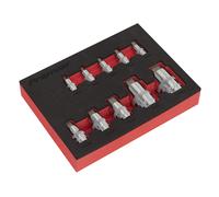 Esagonale Presa Punta Set 10pc Stubby 0.6cm, 1cm & 1.3cmSq Drive - Sealey AK6244