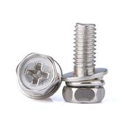 Esagono esterno nichelato a tre viti e bulloni combinati, esagono a tre viti combinate M4M5M6M8-M5 * 12 nickel [20 pezzi]