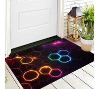 Esagono Lampeggiante Zerbini Per Interni,Tappeto Ingresso Zerbino Morbidi Geometria Astratta Per Interni Cucina Porta Anteriore Posteriore Animali Domestici E Cani,90X150Cm Colore