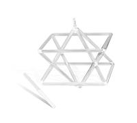 Esagramma in acqua pura e trasparente, piramide al quarzo, 17,8 cm, Mokaba Merkaba, terapia del suono, meditazione, yoga, meditazione, sollievo dallo stress, supporto angolare strumenti a percussione