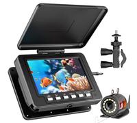 ESANHAO Videocamera da pesca subacquea con monitor LCD da 5 pollici con luce, 12 pezzi e cavo da 15 m, impermeabile IP68, per pesca sul ghiaccio, lago, mare, barca, kayak, pesca