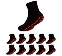 Esaroll Calzini per bambini con impugnature antiscivolo per trampolino per bambini, confezione da 10, nero, 4-9 anni