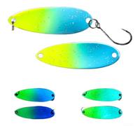 Esca a cucchiaino da trota fosforescente con riflesso della luce blu UV e struttura in rame di precisione per un lancio accurato (H)