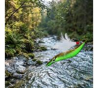 Esca a cucchiaio a forma di S in lega di zinco progettata per un'azione oscillante realistica e un tasso di aggancio migliorato con gancio piumato (10 g colore A)