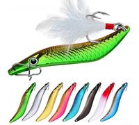 Esca a cucchiaio a forma di S in lega di zinco progettata per un'azione oscillante realistica e una maggiore velocità di aggancio con gancio piumato (10 g colore D)