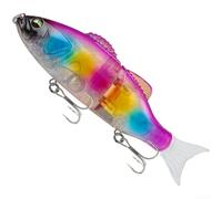 Esca a due sezioni per basso affondamento lento con corpo aerodinamico e occhi di pesce 3D per un ingresso fluido e un'azione naturale di nuoto (colorata)