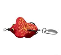 Esca a farfalla per anfibi con spinner, esca da pesca topwater, per spigola, luccio, trota, attrezzatura d'acqua dolce, verde, rosso, giallo, arancione, multicolore, costruzione in gomma, 5,9 cm