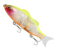 Esca a lento affondamento in due parti con postura simulata di nuoto e coda elastica staccabile, adatta per la pesca alla spigola (retro giallo)