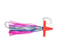 Esca a traina con gancio a calamaro per testa di polpo per tonno, marlin, mahi mahi e gt, colore viola e bianco, dimensioni 17,8 cm (22,9 cm C2)