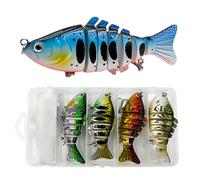 Esca anime - Set di 5 esche artificiali multiarticolate | Esche nuotanti imitative per pesci predatori per pesce persico dorato luccio e maskinongé in acqua dolce e acqua