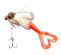 Esca artificiale a forma di topo con coda curva e filo di acciaio per caccia di pesci predatori, attrezzatura da pesca d'acqua dolce e salata, colore nero, lunghezza 22 cm, 36 g, esca resistente
