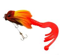 Esca artificiale a forma di topo d'alto mare con pelo di cervo, 24 cm, realistica, design 3D a forma di fisheye, per pesca in barca in acqua salata, rosso (A)