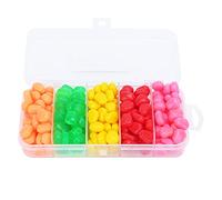 Esca artificiale per la pesca con esca di mais in materiale TPE morbido e resistente, 5 colori vivaci, esca di chicchi di mais di dimensioni realistiche per la pesca in acqua (200 pillole)