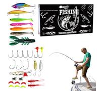 Esca artificiale per pesce persico - Gancio natalizio - Set di esche da artificiali | Per acqua salata acqua lago fiume barca kayak sponda trota pesce pesce pesce gatto salmone