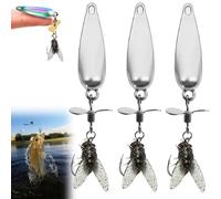 Esca Artificiale Roumant Con Elica in Metallo Per La Pesca, Esca Bionica 3D Ad Alto Tasso Di Cattura Con Coda Rotante Galleggiante, Flash Ad Alta Vibrazione Attracto (B-3pcs)