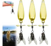 Esca Artificiale Roumant Con Elica in Metallo Per La Pesca, Esca Bionica 3D Ad Alto Tasso Di Cattura Con Coda Rotante Galleggiante, Flash Ad Alta Vibrazione Attracto (A-3pcs)