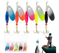 Esca Artificiale | Spinner Bait - Metal Saltwater Fishing Lures - Per Trota Persico Lago Mare Qualità Professionale Multicolore Resistente Nuovo Design Set Con Ancorette 2026