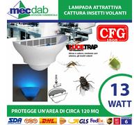 Esca Attrattiva Per Insetti Mosche e Zanzare Lampada Raggi UV Carta Moschicida
