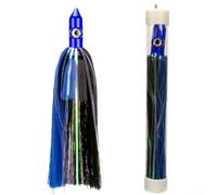 Esca cava in acrilico per polpo 23 cm esca morbida con gonna in Mylar per la pesca della spigola nel Regno Unito acque viola blu