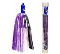 Esca cava in acrilico per polpo 23 cm esca morbida con gonna in Mylar per la pesca della spigola nel Regno Unito acque viola blu
