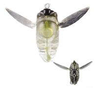 Esca cicala in plastica da 3,7 g con ami tripli | Pinne in silicone morbido, corpo in plastica, realistiche per movimenti superficiali, ideali per spigole e trote