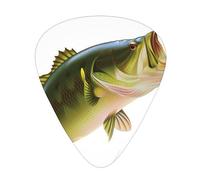 Esca con lenza da pesca Mangiare Little Fish Plettri per chitarra con scatola organizer Plettri per chitarra 12PCS 3 spessore sottile medio pesante 0,46 0,71 0,96 mm plettri per chitarra elettrica
