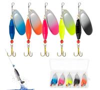 Esca da - 5 pezzi con pellicole glitterate, esche da in metallo per la in acqua salata - per fiumi e torrenti acqua salata e acqua per trote persico, per barche