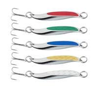 Esca da - Esca da per il lancio all'aperto, , lucida, con movimento rotatorio, in acciaio inox, 5 pezzi, per viaggi, campeggio, all'aperto