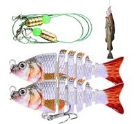 Esca Da - Esche Artificiali Natanti Segmentate da 2 Pezzi,Esche con Ami - Per Uomini di Luccio Crappie Salmone Pesce Gatto in Acqua e Salata all'Aperto