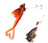 Esca da pesca - 22 cm di gomma con più maglie - esca per occhi 3D con design di capelli predatori per muskie salmone, trota luccioperca, pesce pesce persico nel fiume lago, acqua dolce salata
