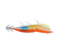 Esca da pesca a calamari e polpi, gamberetti, con corpo in plastica rigida con gambe morbide e colori brillanti per un efficace Eging e Jigging (arancione)