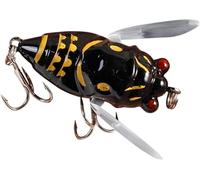 Esca da pesca a cicala nera, esca attrattiva per acqua dolce, esche realistiche a forma di cicala, esche da pesca riutilizzabili con gancio resistente, esche da nuoto per lago e stagno