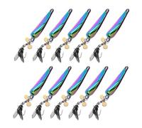 Esca da Pesca a Elica, 10 Pezzi Esche Riflettenti a 360° in Silicone, Esche da Pesce Artificiali Realistico Altamente, per Spigole, Trote, Acqua Salata e Acqua Dolce