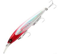 Esca da pesca a forma di pesciolino che affonda, 128 mm, 28 g, con componenti strutturali in acciaio e tripla punta per pesca al luccio (rosso)