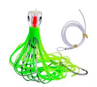 Esca da pesca a traina con gonna di polpo da 22,9 cm, con prese d'acqua per pesca in acque profonde, efficace su pesce spada, tonno, marlin, mahi mahi e altri pesci grandi (A)