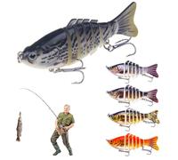 Esca da pesca alla trota, esca per la pesca del fiume, esca robotica 3D per acqua dolce e salata con azione automatica di nuoto per fiume, lago, mare e costa