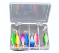 Esca da Pesca Calamari 7pz 5,5cm Struttura in PVC e Metallo per Uso Polpo Jig