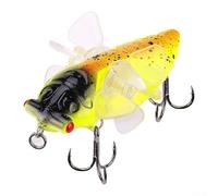 Esca da pesca Cicala da 7,5 cm, ami tripli, azione realistica | Per plastica ABS resistente, peso 14 g, opzioni multicolori, set di ami efficaci, pesca in mare sul lago del fiume