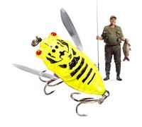 Esca da pesca Cigale - Esca da pesca in acqua dolce, piccola esca da pesca cicala, esche dure da pesca con occhi olografici, esche da pesca pesanti, esche artificiali per stagno