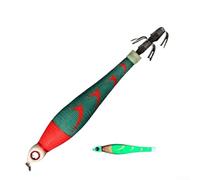 Esca da pesca con amo calamari con caratteristiche luminose e luminose, progettata per la pesca notturna in mare, azione di affondamento, imita il movimento naturale delle prede (15# 1)