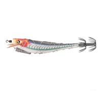 Esca da pesca con bagliore nel corpo scuro del gamberetto, occhi di pesce simulati 3D e ami di calamaro per prestazioni affidabili in acqua (D)