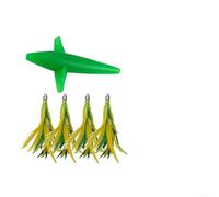Esca da pesca con piume, con gancio in acciaio, progettata per la pesca di grandi specie di pesca per migliorare la presentazione delle esche e l'attrazione del tonno in acqua salata (verde scuro)